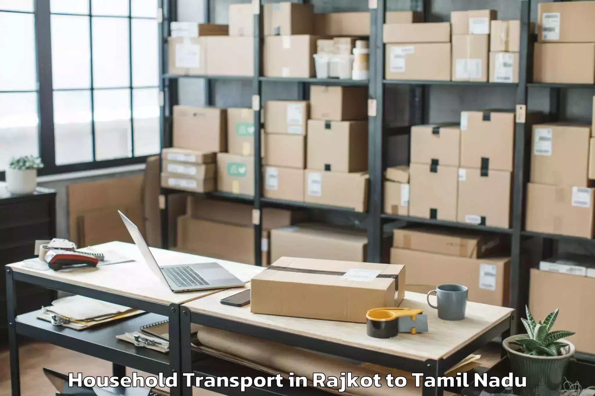 Affordable Rajkot to Kanchipuram Household Transport